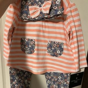 Laura Ashley baby outfit with matching hat.